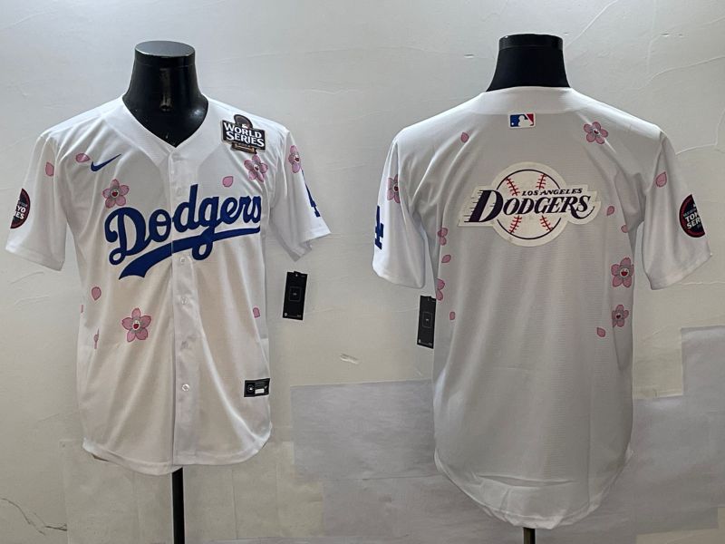 Men Los Angeles Dodgers Blank White Sakura Edition 2025 Nike MLB Jersey style 27->los angeles dodgers->MLB Jersey